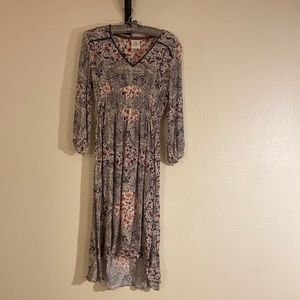 Knox Rose 3/4 sleeve V neck midi dress (M)